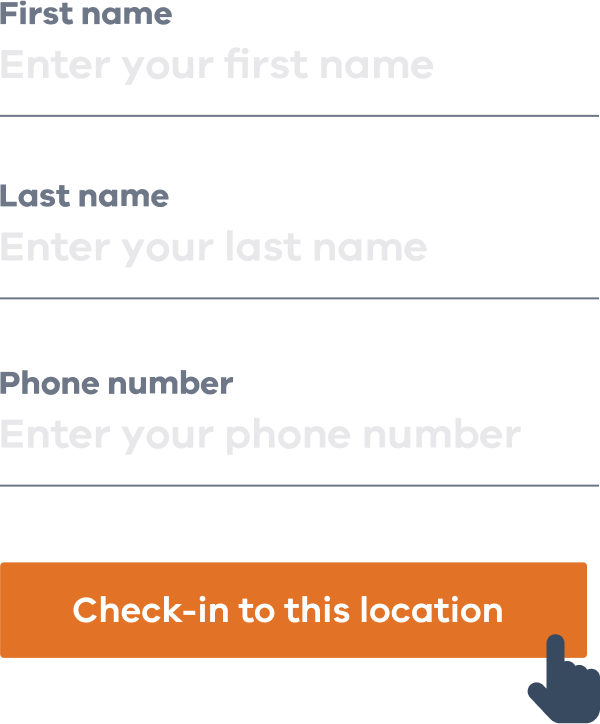 Enter your details and tap Check-in to the this location