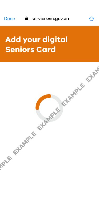 Add Seniors Card Loading Screen