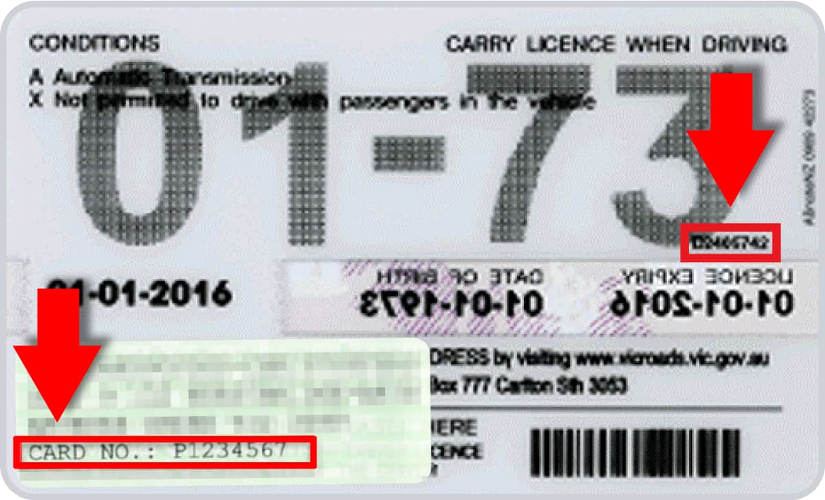 Driver licence card number | Service Victoria